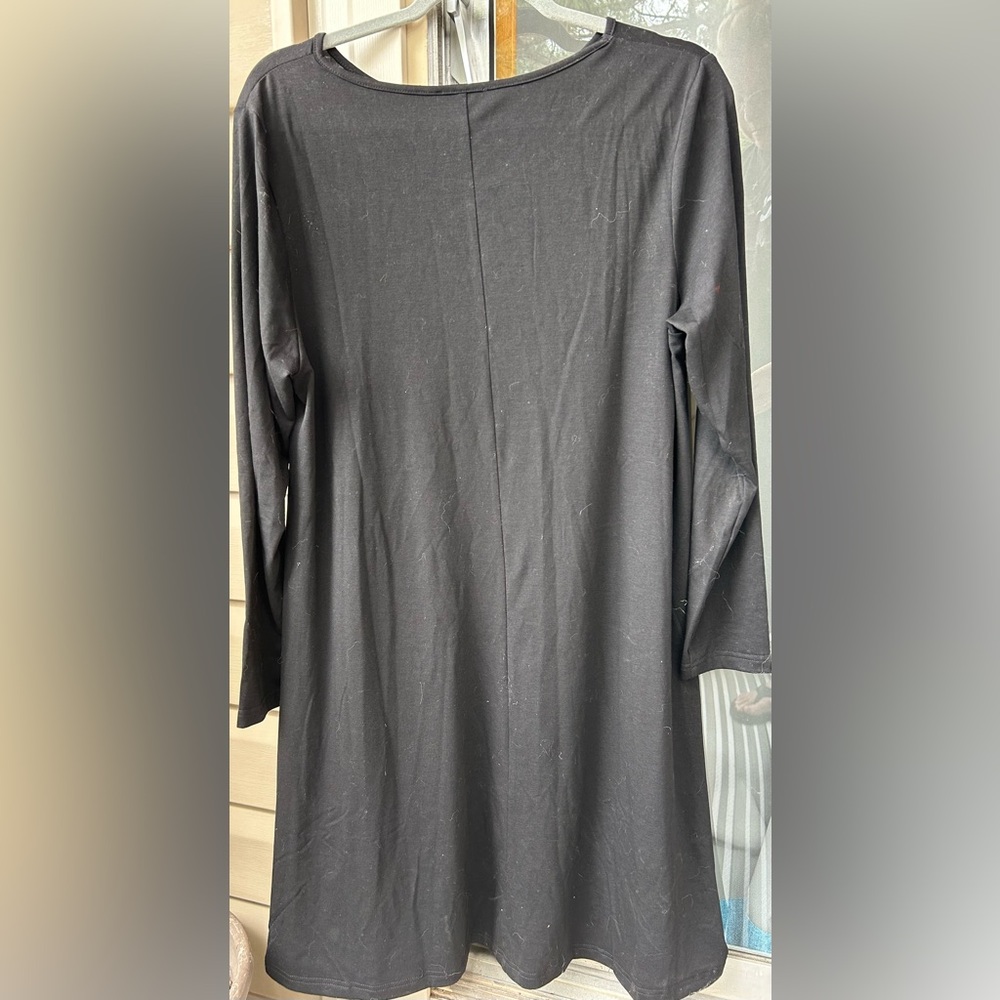 ⭐️ Black cotton blend casual dress (L)